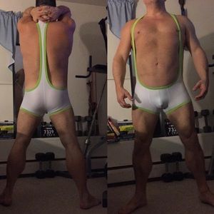Men’s mesh unitard singlet bodysuit
